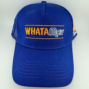 Dallas Mavericks Whataburger 75th Anniversary Trucker Hat Blue Cap‎ NBA Whatamav